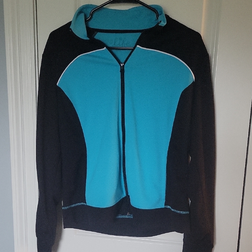 Blue and Black Zip-Up Hoodie
